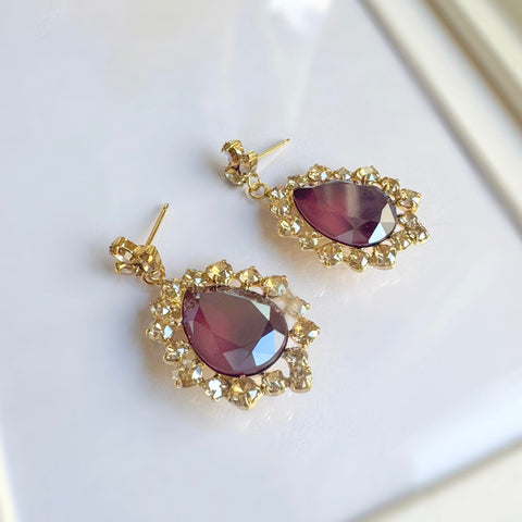 Oorbellen Bordeaux rood