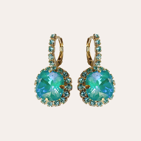 Creolen met turquoise kristallen