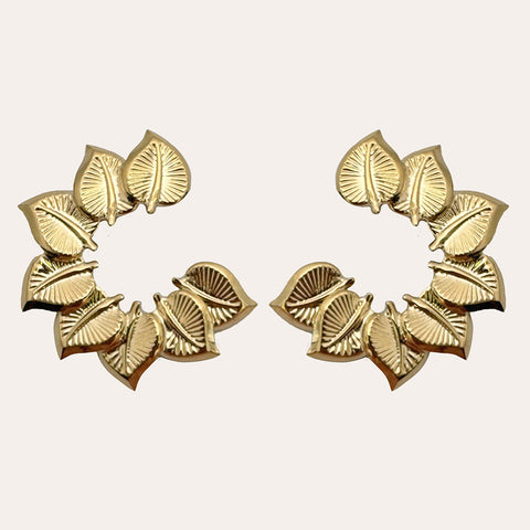 Gouden oorknoppen 'Matching Leaves Refined'